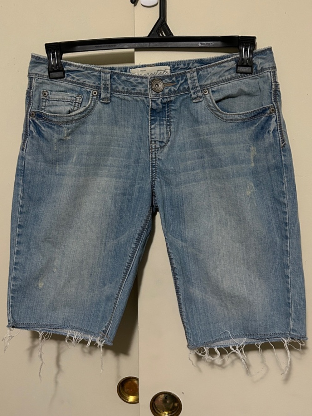Aeropostale Light Blue Distressed Denim Bermuda Shorts